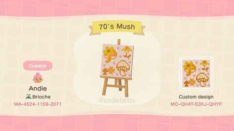 andie on Twitter: "little mushroom pattern based off the contact paper from my kitchen. ♡  #acnh #acnhdesigns… " Acnh 70s, Acnh Retro, Acnh Custom Designs, Acnh Path, Retro Flag, Famous Art Pieces, Flag Code, Digital Media Design, Animal Crossing Guide