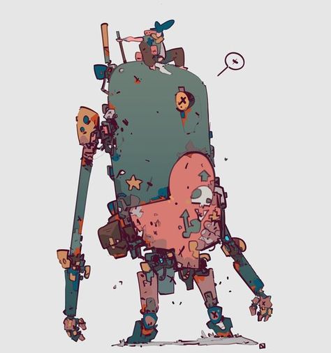 Gareth Davies on Instagram: ". #sketch" Robot Backpack Concept Art, Made In Abyss Concept Art, Robotic Fish Drawing, Scrap Robot Concept Art, Mining Robot Concept Art, Gareth Davies, Comic Art Sketch, Cool Robots, 2d Character