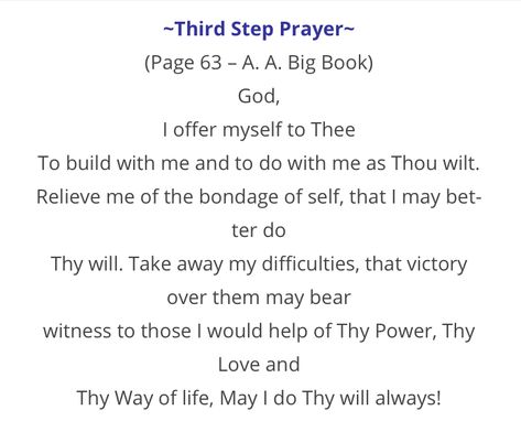 12 Step Prayers, 3rd Step Prayer, Third Step Prayer, 12 Step Worksheets, Aa Prayers, Prayers For Strength And Healing, Recovering Addict Quotes, Addict Quotes, Vision Board Book