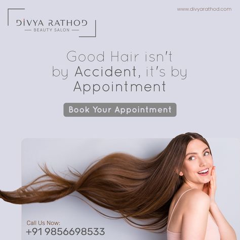 Come and Book your appointment to Divya Rathod Beauty Salon Hair Poster Design Ideas, Salon Advertising Ideas Social Media, Beauty Salon Creative Ads, Salon Creative Post, Book Your Appointment Now, Hair Salon Post Ideas, Hair Salon Ads, Salon Creative Ads, Hair Salon Poster