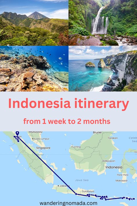 Indonesia 3 Weeks, Indonesia Itinerary 1 Month, Indonesia Travel Itinerary, Backpacking Indonesia, Indonesia Itinerary, Backpacking Routes, Bali Food, Komodo Island, Raja Ampat