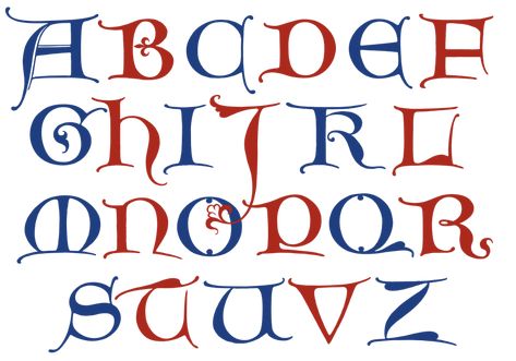Lombardic Gothic versal. Manuscript versal forms [so called because used to denote the beginnings of verses, paragraphs, etc.} were huilt up Roman letters which in the tenth and twelfth centuries departed from the more severe Roman form by the addition of ornamental features, or by curving and fattening the strokes, developing or degenerating into the Lombardic, not that it was invented by the Lombards, or even confined to northern Italy, but because it was first developed there Versals Calligraphy, Calibri Font Alphabet, Medieval Font Calligraphy, Times New Roman Font Alphabet, Medieval Font, Medieval Manuscript Illuminated Letters, Roman Letters, Lombardic Capitals Illuminated Letters, Brush Pen Lettering