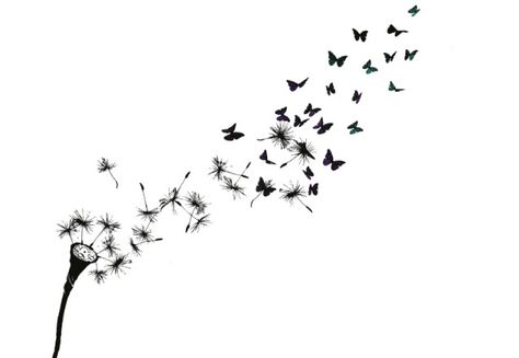 Fly away/ fly into butterflies Dandelion Tattoo Design, Dandelion Tattoo, Dandelion Clock, Geniale Tattoos, Butterfly Tattoo Designs, Birds Tattoo, Skin Art, Piercing Tattoo, Love Tattoos