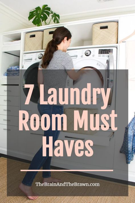 Washer Dryer Laundry Room, Narrow Laundry Room, Laundry Room Hacks, Laundry Room Ideas Small Space, White Laundry Rooms, Small Laundry Room Makeover, Tiny Laundry Rooms, Laundry Room Flooring, Dream Laundry Room