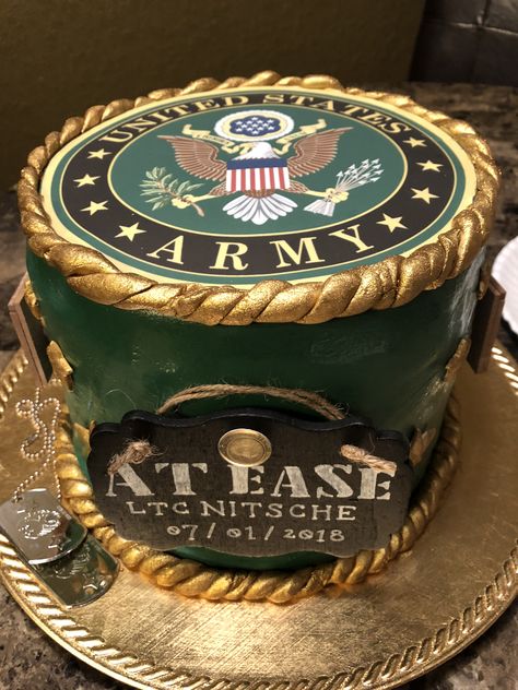 Army Retirement Cake Army Promotion Cake Ideas, Army Retirement Ceremony, Us Army Cake Ideas, Army Retirement Cake Ideas, Army Retirement Gift, Army Retirement Party, Military Retirement Cake, Army Retirement Cake, Army Retirement Party Ideas