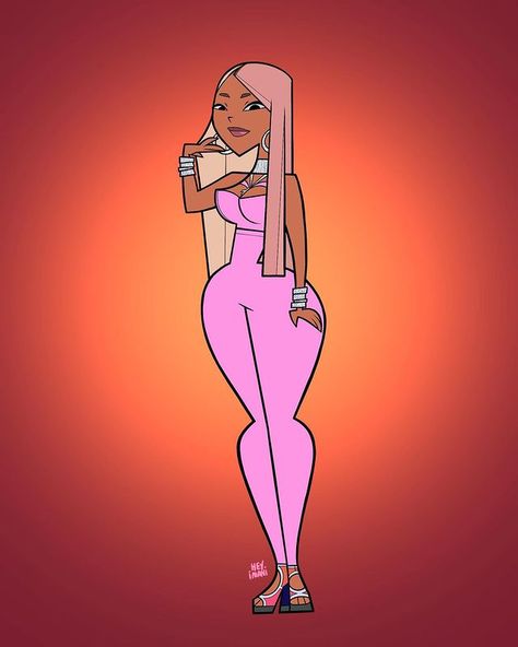 Nia Idlebird on Instagram: “Celebrities Total Drama style - Nicki Minaj #fanart #characterart #nickiminaj #totaldrama #totaldramaisland #cartoonnetwork” Nicki Minaj Cartoon, Nicki Minaj Drawing, Instagram Celebrities, Cartoon Characters As Humans, Barbie Fashion Sketches, Nicki Minaj Pictures, Image Swag, Canvas Painting Designs, Hello Kitty Pictures