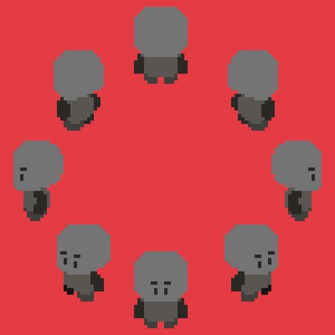 8 Directional Sprite, Topdown Pixel Art Character, Pixel Walking Animation, Pixel Walk Cycle, Pixel Art Walk Cycle, Pixel Art Walking Animation, 8 Direction Sprite, Pixel Character Base, Pixel Character Design