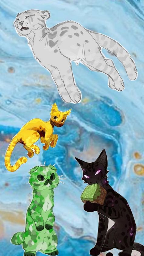 credit to whoever made all this I'm not really sure who did :') Minecraft Cat Template, Minecraft Mobs As Cats, Cat Minecraft Build, Minecraft Cats, Minecraft Animals, Minecraft Wither, Minecraft Stickers, Rare Albino Animals, Warrior Cats Comics