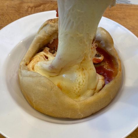 Pizza Pot Pie Recipe, Pizza Pot Pie, Jeff Mauro, Chicago Pizza, Pot Pie Recipe, Pizza Ingredients, Pot Pies Recipes, Pizza Pie, Kitchen Food