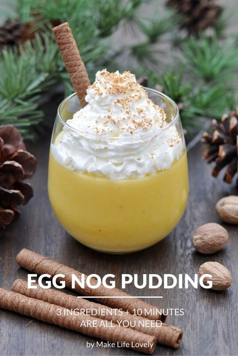 Eggnog Pudding Recipe, Recipes Using Eggnog, Eggnog Desserts, Eggnog Pudding, Xmas Sweets, Holiday Pies Recipes, Eggnog Dessert, Eggnog Recipes, Easy Eggnog