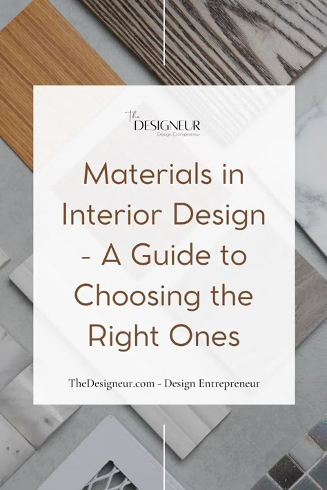 Materials In Interior Design – A Complete Guide - TheDesigneur Materials In Architecture, Interior Design Guide Bedroom, Interior Materials Board, Bedroom Layout Ideas With Desk, Decorating Notes, Interior Design Business Plan, Rustic Farmhouse Decor Ideas, Interior Design Styles Guide, Small Bedroom Layout Ideas