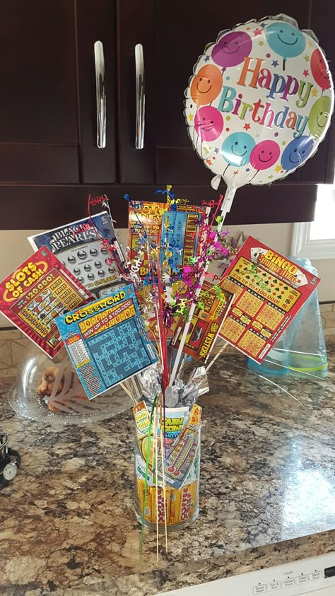 Candy Lottery Ticket Bouquet, Lottery Ticket Birthday Gift Ideas, Lotto Ticket Gift Ideas Birthday, Scratchers Bouquet, Scratchers Bouquet Lottery Tickets, Lottery Ticket Bouquet Birthday, Lottery Tickets Gift Ideas Birthdays, Lottery Ticket Gift Ideas, Ticket Gift Ideas