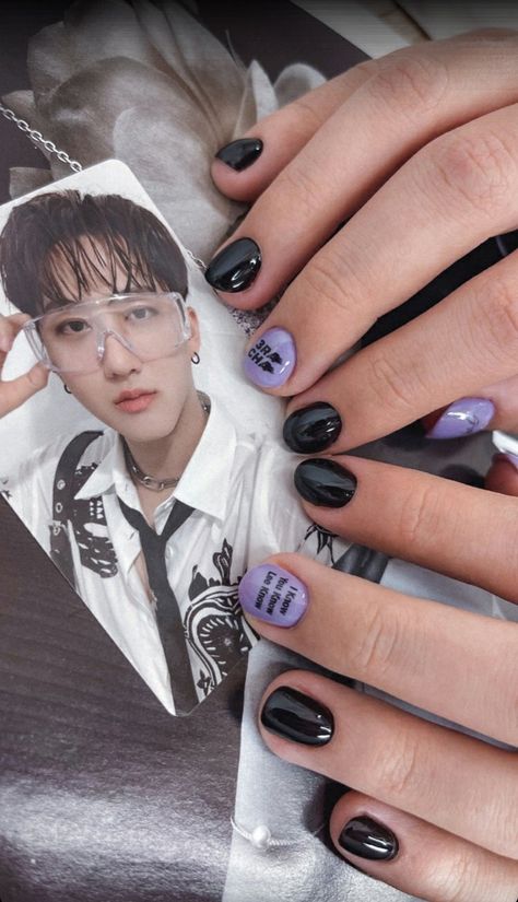 stray kids changbin skz nails Lelik.Nail Changbin Inspired Nails, Skz Nail Art Design, Changbin Tattoo, Skz Nails Design, Skz Inspired Nails, Ateez Inspired Nails, Skz Nails Idea, Stray Kids Inspired Nails, Stray Kids Nails Designs