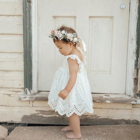 Flower girl dress for Baby Bridesmaid Beach Boho Wedding outfit Summer 1st birthday party Toddler Baptism white cotton gown 1-5Y - AliExpress 1501 Boho Wedding Outfit, Summer 1st Birthday, White Birthday Dress, Beach Wedding White, Cotton Gowns, Dress For Baby, Fairy Hair, Girls Boutique Clothing