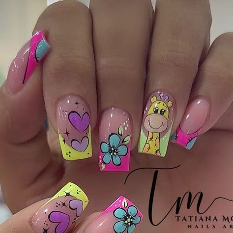 Uñas Nail Art, Kids Nail Designs, Pop Art Nails, Fake Nails Designs, Magic Nails, Subtle Nails, Cute Acrylic Nail Designs, Work Nails, Colorful Nail Designs