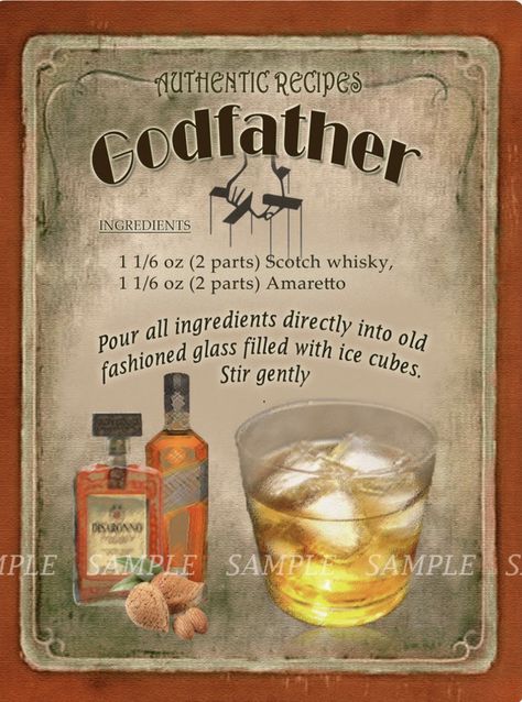 Godfather Cocktail, Peach Whiskey, Cocktail Videos, Cocktail Shots, Whiskey Cocktail, Ginger Peach, Drink Bar, God Father, Liquor Drinks