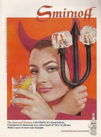 Uh huh... Smirnoff Vodka, Vintage Poster Design, Ange Demon, Swinging Sixties, Old Advertisements, Retro Ads, Arte Inspo, Old Ads, Vintage Advertisement