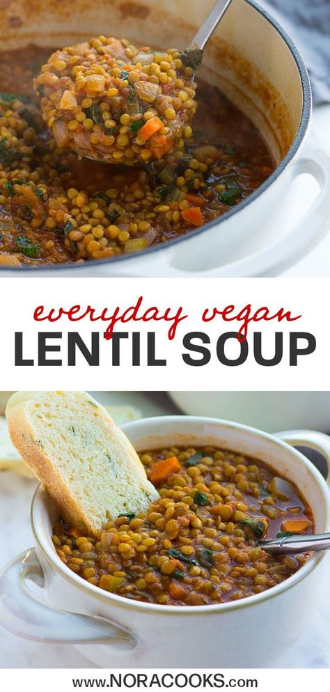 Vegan Green Lentil Soup, Easy Lentil Recipes Soups, Vegan Recipes With Celery, Simple Vegan Soup Recipes, Plant Based Lentil Soup, Green Lentil Recipes Vegan, Easy Green Lentil Soup, Green Lentils Recipe Easy, Brown Lentil Recipes Healthy