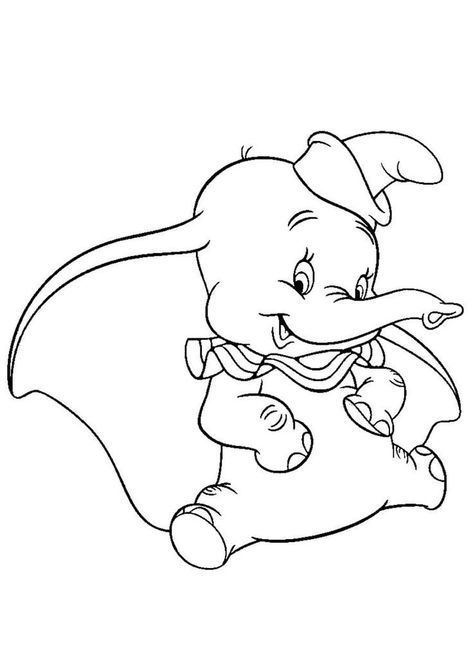 Dumbo Outline, Disney Characters Outline, Characters Outline, Portrait Drawing Tips, Disney Drawings Sketches, Bullet Journal Paper, Nail Drawing, Coloring Sheets For Kids, Cartoon Tattoos