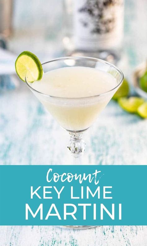 Vodka Party Drinks, Cocktails Recipes Vodka, Key Lime Martini Recipe, Lime Martini Recipe, Lime Martini, Coconut Martini, Vodka Drinks Easy, Key Lime Martini, Martini Recipes Vodka