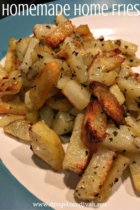 Skip the frozen home fries and instead, make your own Homemade Home Fries. Get the recipe at www.drugstoredivas.net. Homemade Home Fries, Home Fries Recipe, Fries Recipes, One Potato, Favorite Breakfast Recipes, Homemade Home, Home Fries, Fries Recipe, Christmas Brunch