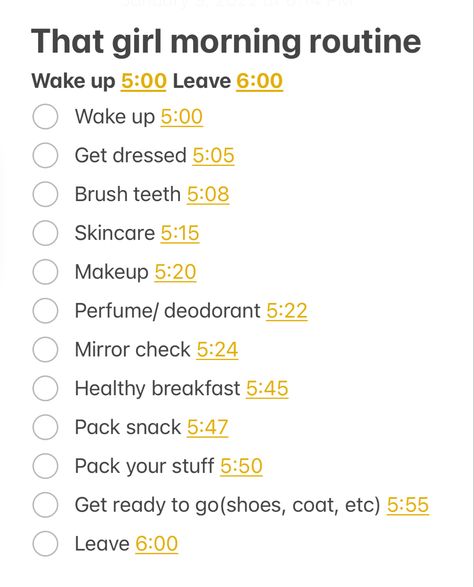 Morning Routine Leave At 6:30, 5 Am School Routine, 5:00 Am Morning Routine For School, Wake Up Schedule For School, School Routine 5 Am, 5:00 Am School Morning Routine, 6 Am Morning Routine Summer, High School Morning Routine 5am, 5:00-6:30 Morning Routine