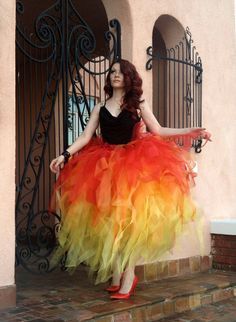 girl on fire transition dress Rave Tutu, Phoenix Costume, Fire Costume, Fire Fairy, Tutu Costumes, Tulle Tutu, Family Costumes, Family Halloween Costumes, Adult Halloween Costumes