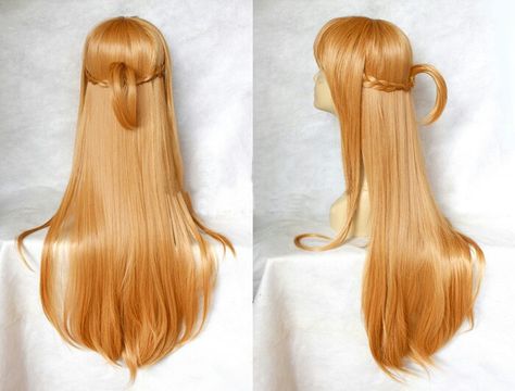 Asuna wig Asuna Cosplay, Tshirt Drawing, Asuna Yuuki, Cosplay Tutorial, Hair Reference, Cosplay Wig, Cosplay Wigs, Hair Tutorial, Wigs