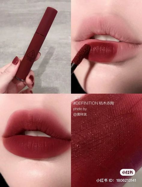 Oolong Milk Tea, 3ce Velvet Lip Tint, Velvet Lip Tint, Makeup Order, Beginners Eye Makeup, Simple Makeup Tips, Lipstick Kit, Makeup Accesories, Ulzzang Makeup