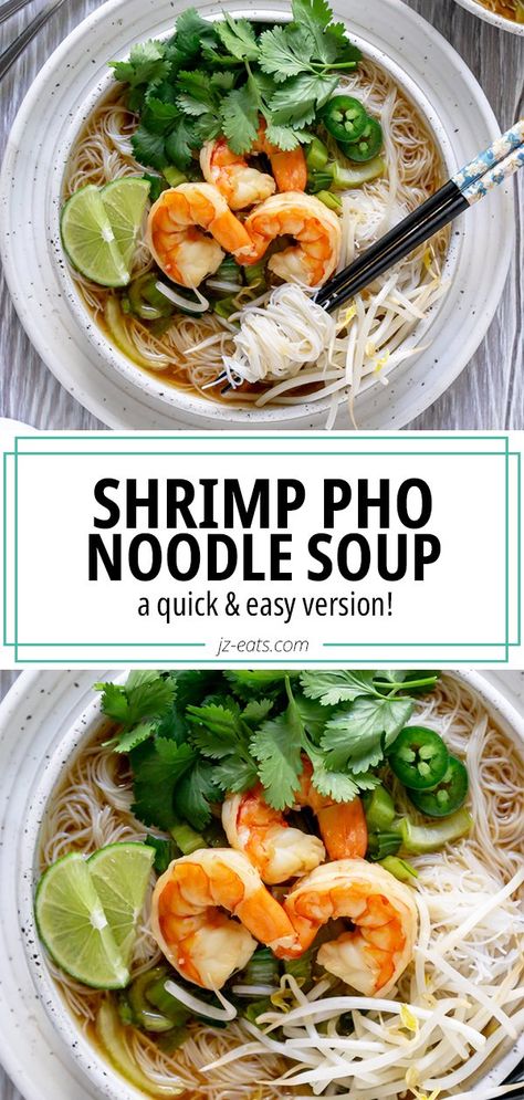 Shrimp Pho Soup Recipe, Shrimp Pho Recipe, Pho Soup Recipe Easy, Shrimp Pho, Pho Soup Recipe, Vietnamese Shrimp, Vietnamese Noodle Soup, Pho Noodle Soup, Broth Diet