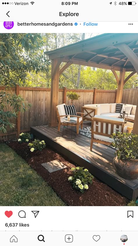 Backyard Deck Ideas On A Budget, Small Backyard Decks, Large Backyard Landscaping, Patio Deck Designs, Replacement Canopy, Cozy Backyard, Deck Designs Backyard, Backyard Porch, Large Backyard