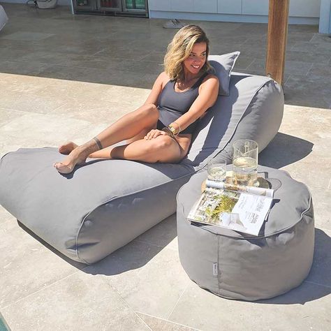 Outdoor Bean Bags & Chairs Australia | Mooi Living Large Pool Floats, Bean Bag Design, Outdoor Bean Bag Chair, Poolside Loungers, Bean Bag Ottoman, Bean Bag Bed, Bean Bag Couch, Lounger Chair, Bean Bag Lounger