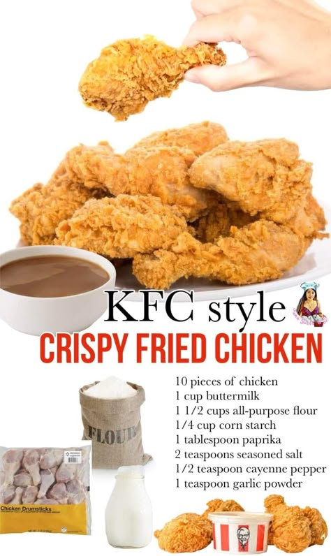 Kfc Style Chicken Recipes, Kfc Fried Chicken Recipe, Kfc Recipes, Kfc Style Chicken, Crispy Fried Chicken Wings, Kfc Fried Chicken, Kfc Chicken Recipe, Haitian Recipes, Chicken Recipe Easy