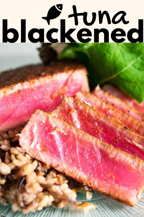 When you don't have a lot of time or motivation, blackened tuna steaks add heaps of flavor and spice into a toothsome piece of fish.  Make a quick, meaty entree in 15 minutes! Seared Ahi Tuna Recipe, Fresh Tuna Recipes, Blackened Tuna, Ahi Tuna Steak Recipe, Tuna Poke Bowl Recipe, Ahi Tuna Recipe, Ahi Tuna Steak, Tuna Steak Recipes, Tuna Tataki