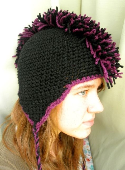 Crochet Mohawk Hat Mohawk Crochet Hat, Crochet Mohawk, Hat Patterns Free, Modern Crochet, Crochet Hat Pattern, Crochet Hook, Crochet Hat, Hat Pattern, Family Gifts