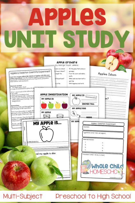 An Apples Unit Study: Family-Style, Multi-Subject Learning Natural Resources Lesson, Apple Lesson Plans, Apple Tree Life Cycle, Apple Study, Apple Unit Study, Tree Life Cycle, Apple Lessons, Family Read Alouds, Middle School Lesson Plans