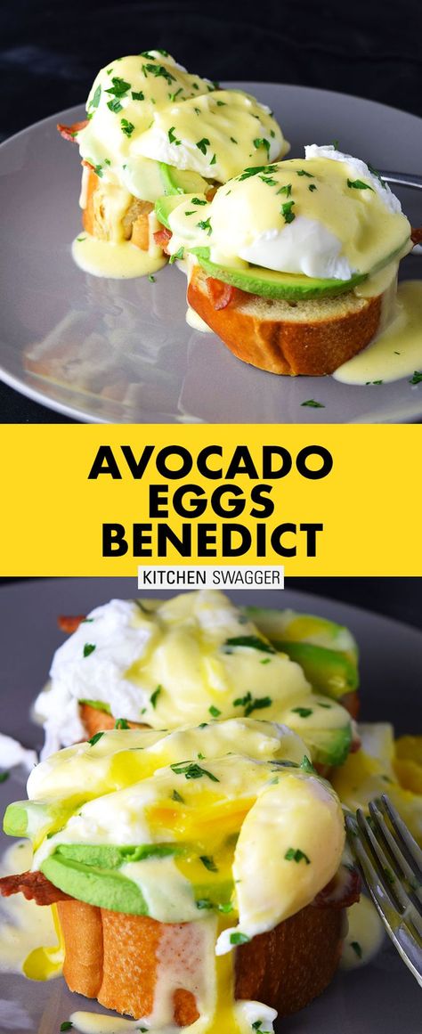 Avocado Eggs Benedict, Toasted French Bread, Kitchen Swagger, Easy Eggs Benedict, Diet Salad Recipes, Benedict Recipe, Avocado Eggs, Eggs Benedict Recipe, Avocado Recipe