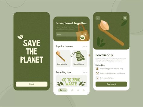 Recycling App Design, Eco App Design, Ux Design Projects, Community App Design, App Ux Design, Ux Ui Design Inspiration, Creative App Design, Ui Ux Design App, Application Ui Design