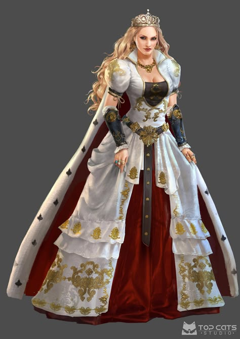 ArtStation - Empire Queen, Top Cats Fantasy Queen, Queen Outfits, Art Outfits, Heroic Fantasy, Queen Outfit, Female Character Concept, Royal Art, Royal Outfits, Fantasy Dress