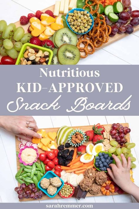 Nutritious Snack Boards for Kids - Sarah Remmer, RD Toddler Snack Board, Toddler Charcuterie Board, Snack Boards For Kids, Kids Snack Board, Snack Boards, Energy Ball Recipe, Baby & Toddler Food, Snack Platter, After School Snack