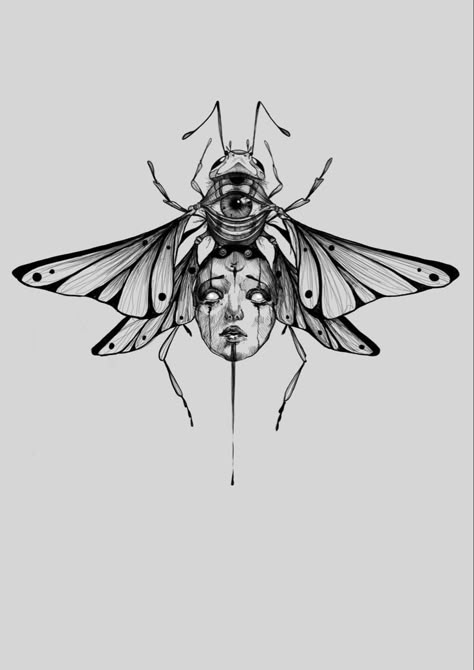 Creepy Insects Drawing, Inspo Tattoo, Insect Tattoo, Bug Tattoo, Creepy Tattoos, Moth Tattoo, Spooky Tattoos, Tattoo Portfolio, Tattoo Art Drawings