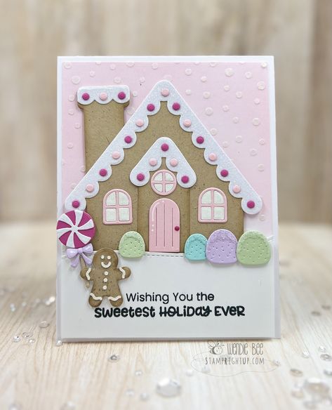 Gingerbread Cards Handmade, Gingerbread Christmas Card, Gingerbread House Cards Ideas, Gingerbread House Card, Gingerbread Man Cards, Gingerbread Cards Christmas, Gingerbread Cards Ideas, Card Gingerbread House, Su Gingerbread & Peppermint Cards