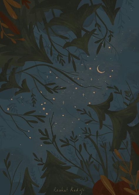 Moon Forest, Night Sky Moon, Winter Illustration, Sky Moon, Starry Night Sky, The Night Sky, Twitter Instagram, Night Sky, Starry Night