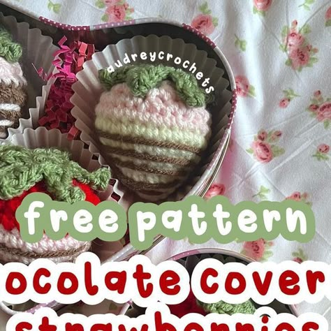 audrey (≧◡≦) ♡ on Instagram: "free chocolate covered strawberries pattern ⋆𐙚₊˚⊹♡ 🍫🍓  you ask & you shall receive 🏹💘 thank you SO much for the amazing amount of support i’ve been receiving from my reel 💌 i feel so appreciated ૮ ˶ᵔ ᵕ ᵔ˶ ა so i had to give out a free pattern as a token of appreciation back to you all (my valentine gift to u ♡)  enjoy the free pattern and please don’t hesitate in messaging me/commenting if you have any questions about the pattern. i’ll be happy to help (*ᴗ͈ˬᴗ͈)ꕤ*.ﾟ  thank you for the amount of orders i’ve received as well (˚ ˃̣̣̥⌓˂̣̣̥ )づ♡ all orders will be shipped out the week of 02/05-02/09 🎀 — i’ll be contacting those who ordered a 2pack very soon (don’t worry ^_^)   thank u for testing my pattern so quickly diana 💓 check her creations out!! >.<  #c Instagram Pattern, Crochet Food, Crochet Things, Chocolate Strawberry, Crochet Animal Patterns, Covered Strawberries, Chocolate Strawberries, Chocolate Covered Strawberries, My Valentine