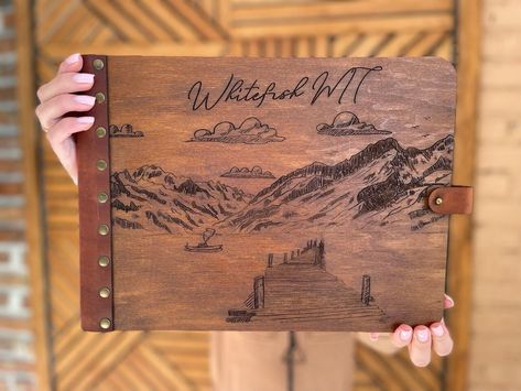 Adventure Wedding Theme, Travel Photo Album, Our Adventure Book, Wooden Wedding Guest Book, Coin Photo, Travel Themed Wedding, Leather Photo, Leather Photo Albums, Travel Theme Wedding