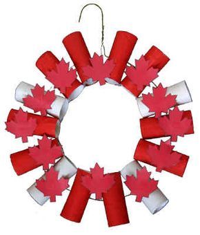 Canada Day Wreath, Canada Crafts, Canada Day Crafts, Roll Wreath, Canada Day Party, Printable Craft Templates, Canada Holiday, Fun Wreath, Happy Canada Day