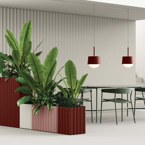 Last up in our week of 2022 trends is Biophilic Design. While this one came as no surprise to us, we are thrilled to see that this life-giving trend isn't going anywhere. @Pinterest's data saw searches for "biophilic architecture" up 150%, and "biophilic office design" up 3x!⠀⠀⠀⠀⠀⠀⠀⠀⠀ Our Tess and Dry Planters are the perfect way to incorporate plant life into your space in a flexible and impactful way. Plant Office Design, Living Architecture, Green Office, Rectangular Planters, Interior Plants, Office Plants, In Construction, Green Interiors, Back To Nature