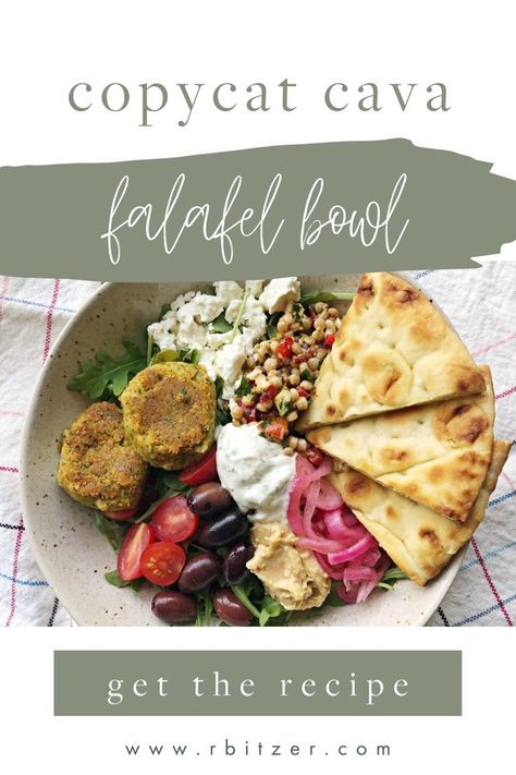 Copycat Cava Recipes, Cava Restaurant Recipes, Cava Recipe, Falafel Bowl Recipe, Copycat Cava, Cava Copycat, Build Your Own Bowl, Cava Bowl, Falafel Bowl