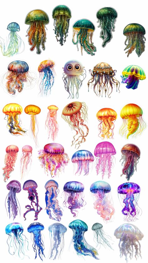 Jellyfish illustrations mini draw Stickers Homemade, Jellyfish Illustration, For Stickers, Jellyfish, Sea Shells, Illustrations