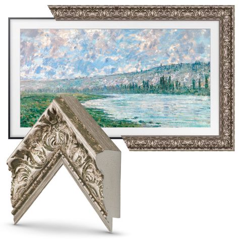 Deco TV Frames Tuscan Deco TV Frame for Samsung Frame TV & Reviews - Wayfair Canada Frame Television, Tv The Frame, Deco Tv, Tv Frames, Rustic Transitional, Projector Tv, Samsung The Frame Tv, Samsung The Frame, The Frame Tv